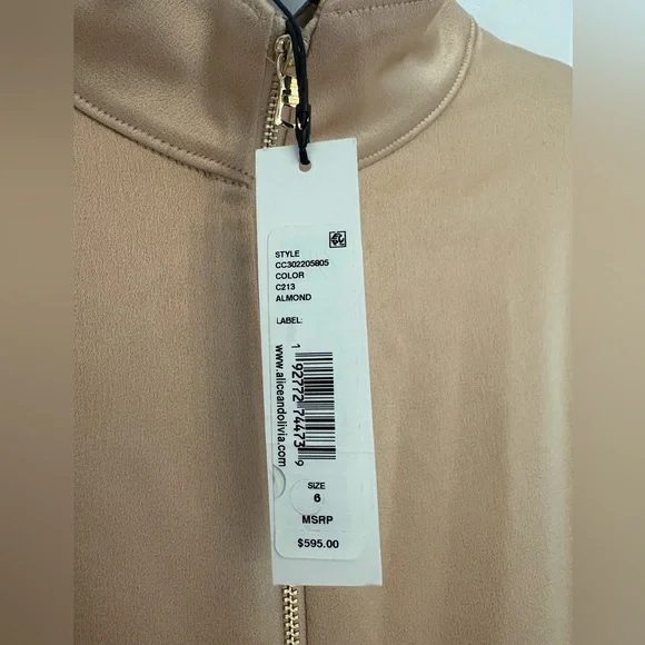 NWT Alice + Olivia Levi jumpsuit in almond size 6